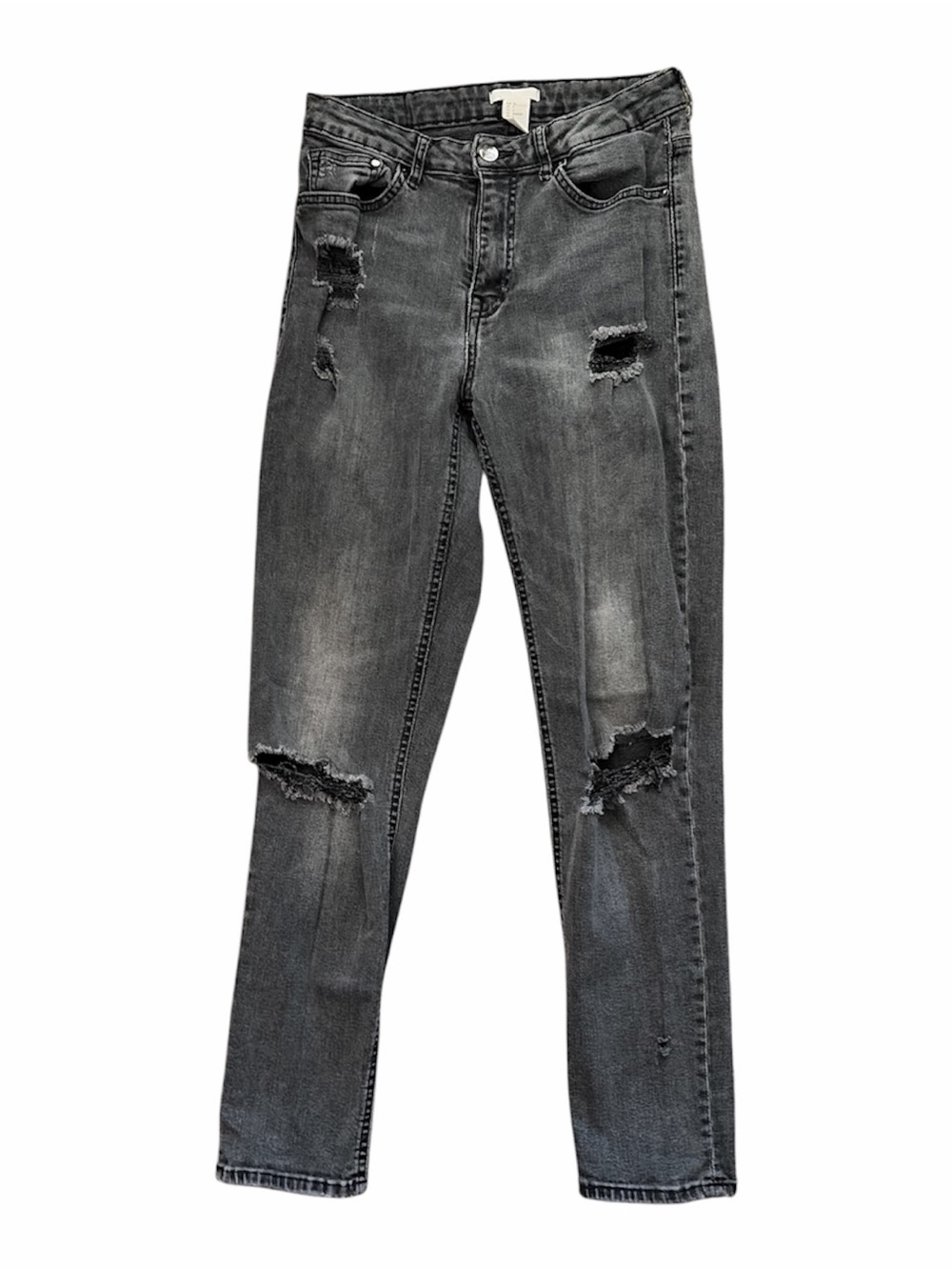 H&M Washed Black High-Rise Skinny Jeans